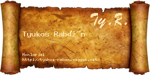 Tyukos Rabán névjegykártya